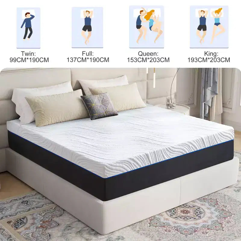 Matelas en mousse à mémoire de forme et gel de 10 pouces
