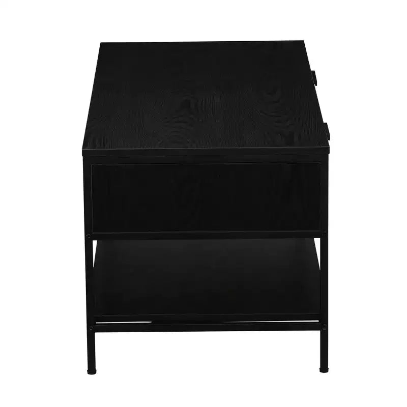 Table basse rectangulaire Bungalow avec étagère de rangement et 2 tiroirs