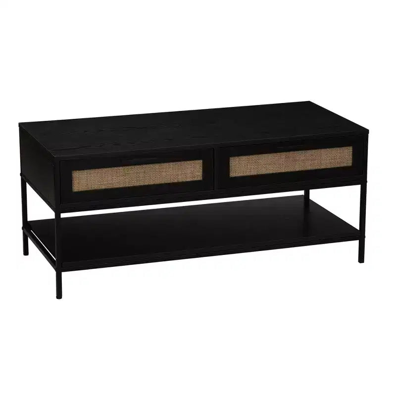 Bungalow Rectangular Coffee Table with Storage Shelf and 2 Drawers
