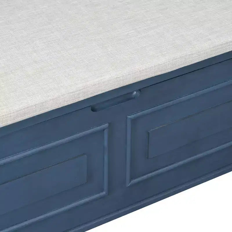 Banc de rangement multifonctionnel de style rustique pour entrée avec espace de rangement caché et charnière de sécurité