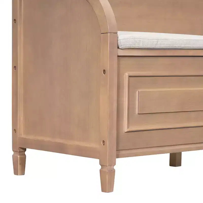Banc de rangement multifonctionnel de style rustique pour entrée avec espace de rangement caché et charnière de sécurité
