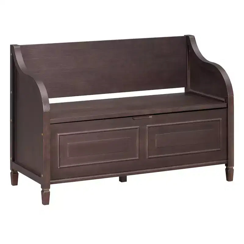 Banc de rangement multifonctionnel de style rustique pour entrée avec espace de rangement caché et charnière de sécurité