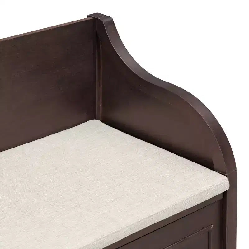 Banc de rangement multifonctionnel de style rustique pour entrée avec espace de rangement caché et charnière de sécurité