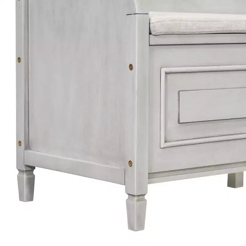Banc de rangement multifonctionnel de style rustique pour entrée avec espace de rangement caché et charnière de sécurité