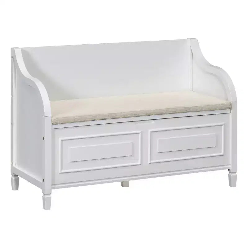 Banc de rangement multifonctionnel de style rustique pour entrée avec espace de rangement caché et charnière de sécurité