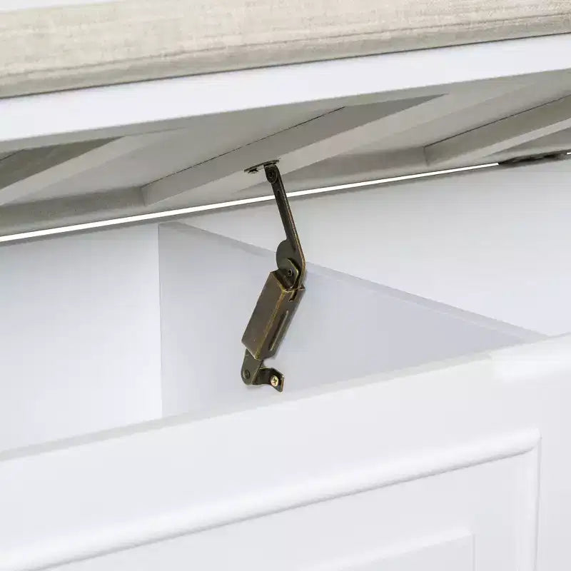 Banc de rangement multifonctionnel de style rustique pour entrée avec espace de rangement caché et charnière de sécurité
