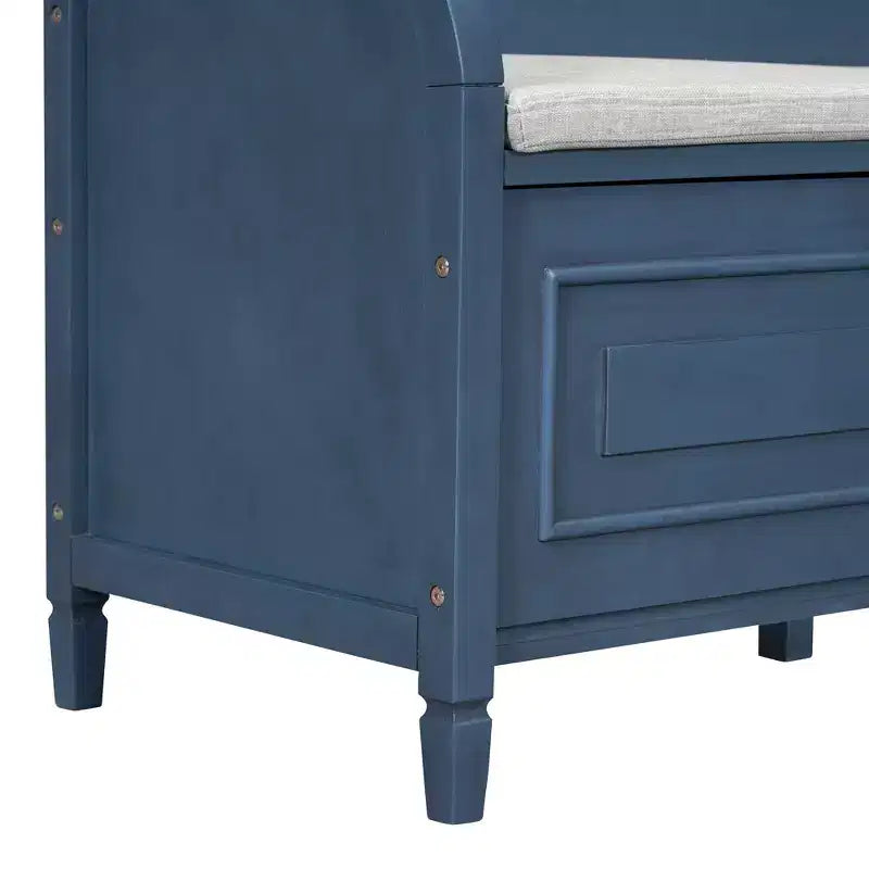 Banc de rangement multifonctionnel de style rustique pour entrée avec espace de rangement caché et charnière de sécurité