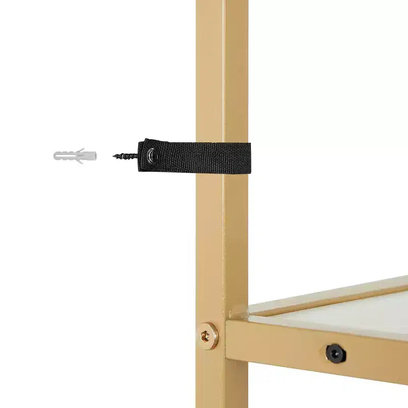 Étagère d'angle haute de 63 po à 6 niveaux, organisateur de meuble sur pied avec éclairage DEL et station de recharge, petit espace, brun/gris/doré