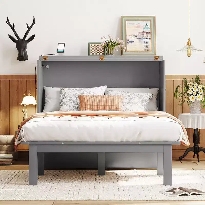 Whisen Murphy Bed with USB Port and Removable Shelves