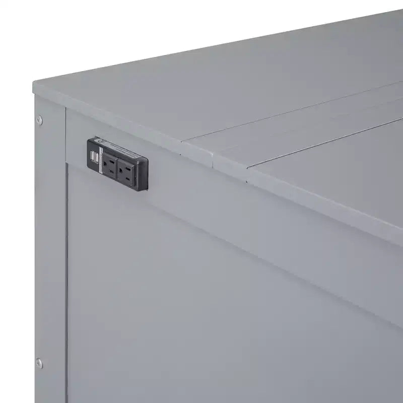 Lit escamotable avec port USB et étagères amovibles