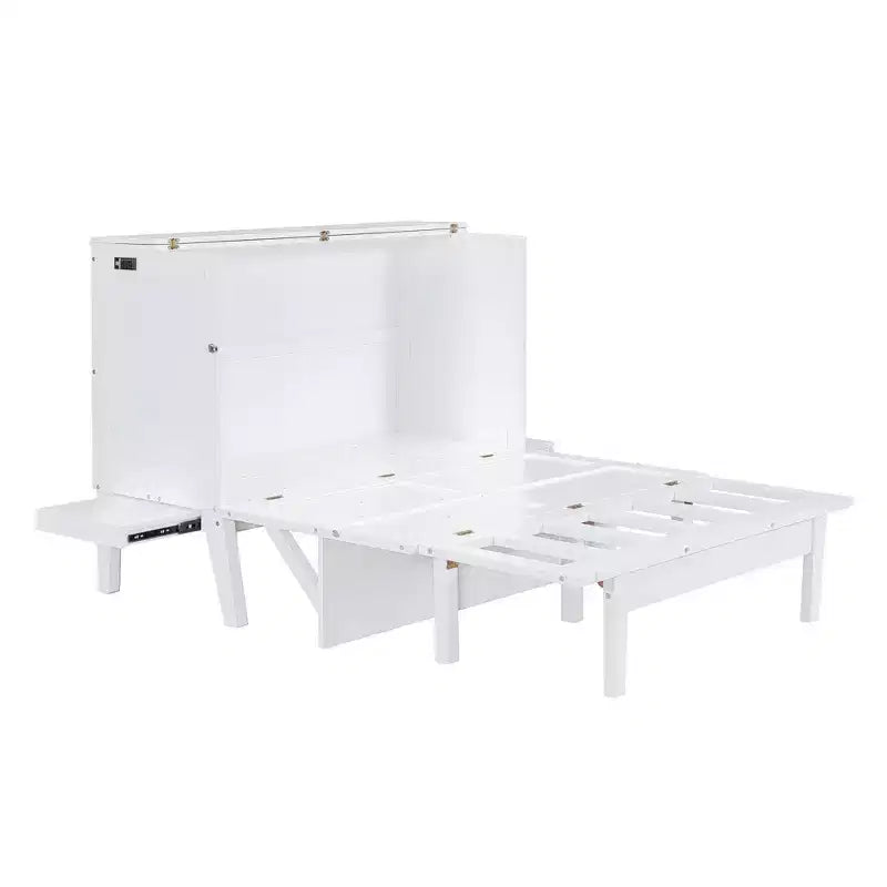 Lit escamotable avec port USB et étagères amovibles