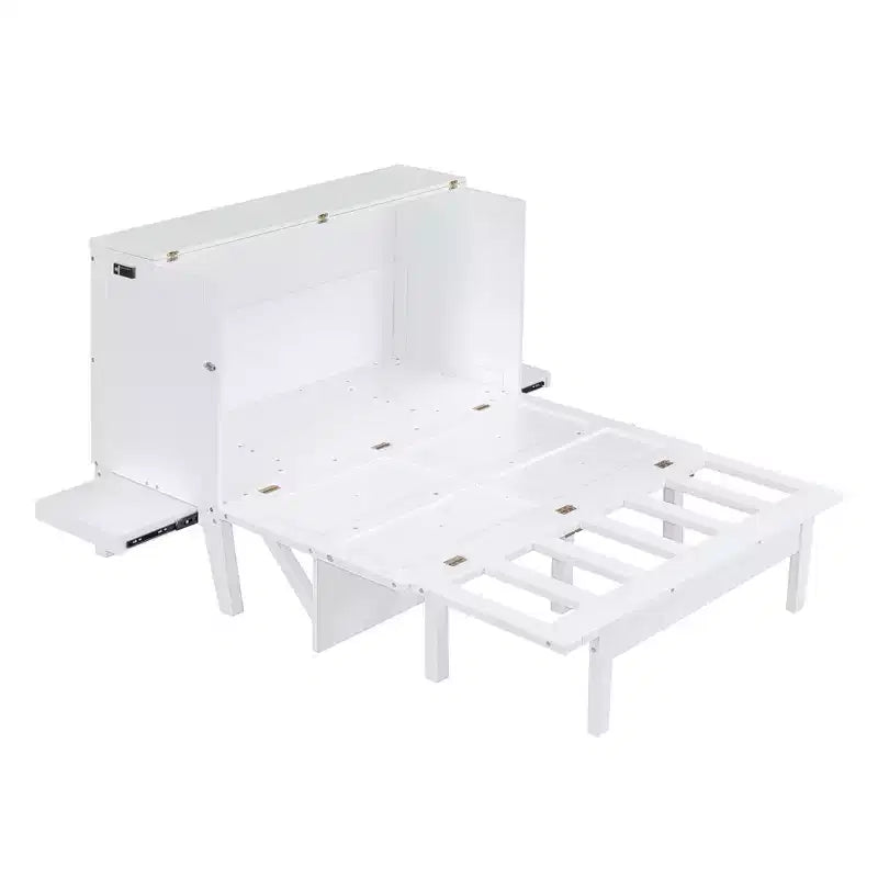 Lit escamotable avec port USB et étagères amovibles
