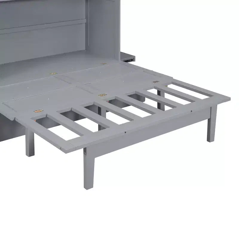 Lit escamotable avec port USB et étagères amovibles
