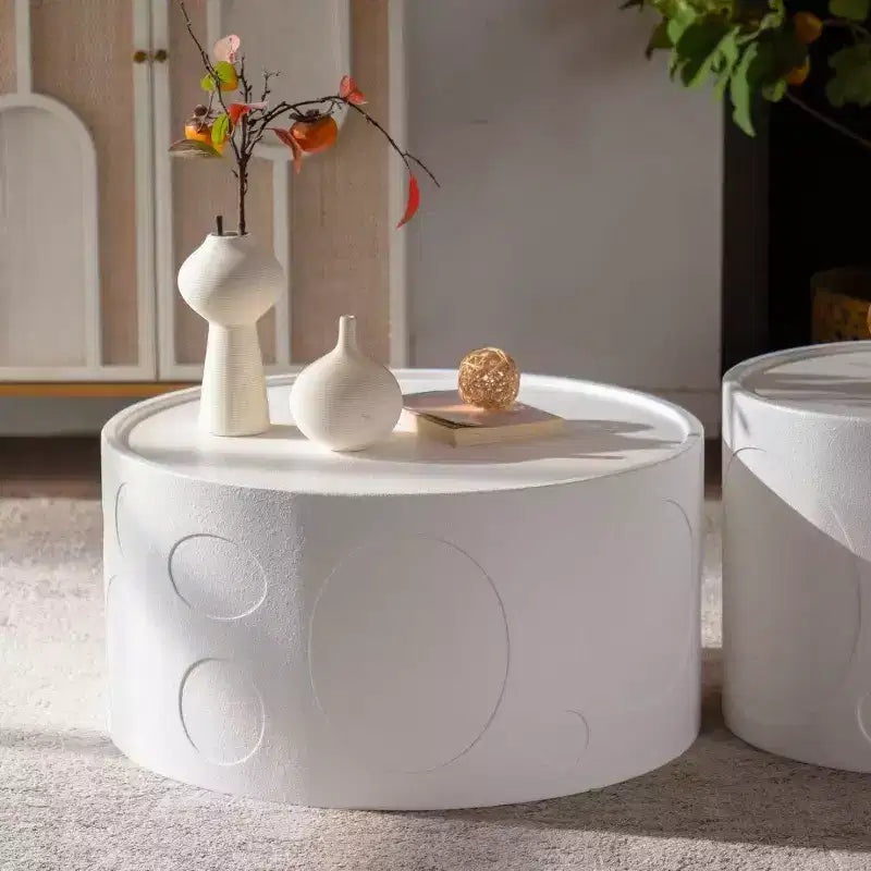 GDFStudio Luo Modern Wooden Handcrafted Round Side Table