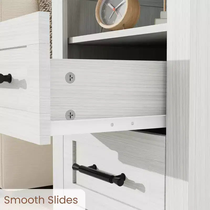Table de chevet rustique avec station de recharge, 2 tiroirs et étagère ouverte, prises USB/Type-C/CA, table d'appoint pour chambre à coucher, salon