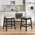 EROMMY Counter Stool With Solid Wood Frame, Backless Bar Stool With Upholstered Seat (set Of 2)