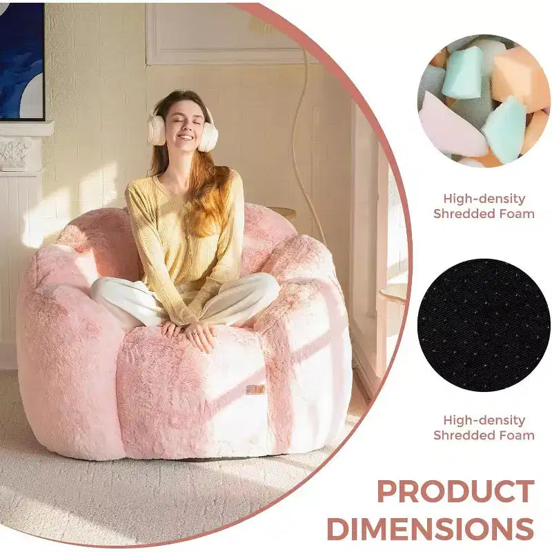 Pouf pour adulte – canapé poire avec anneau de traction facile à déplacer sans installation, convient à divers environnements.