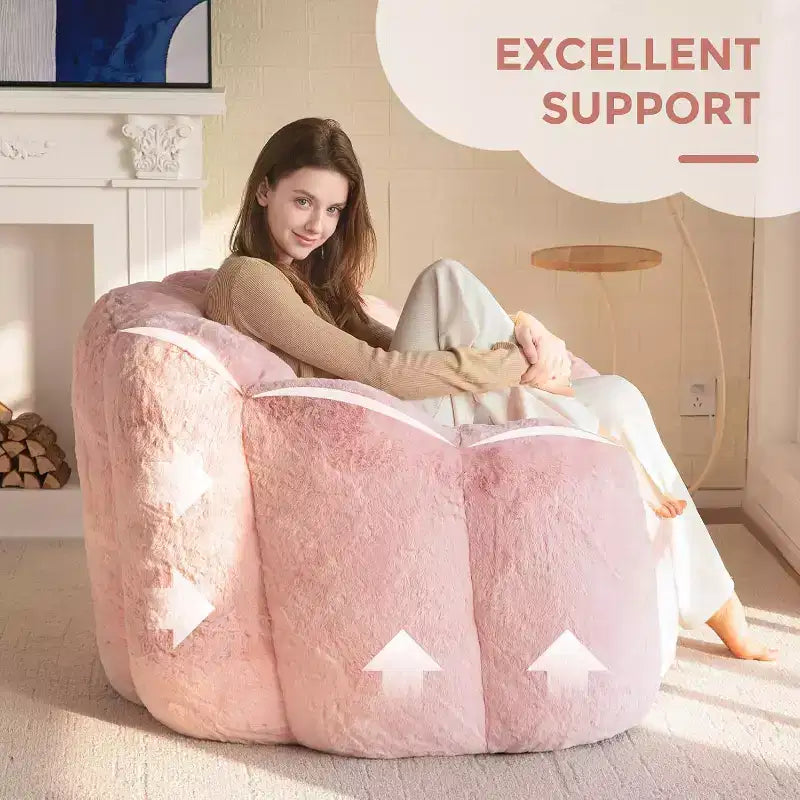 Pouf pour adulte – canapé poire avec anneau de traction facile à déplacer sans installation, convient à divers environnements.