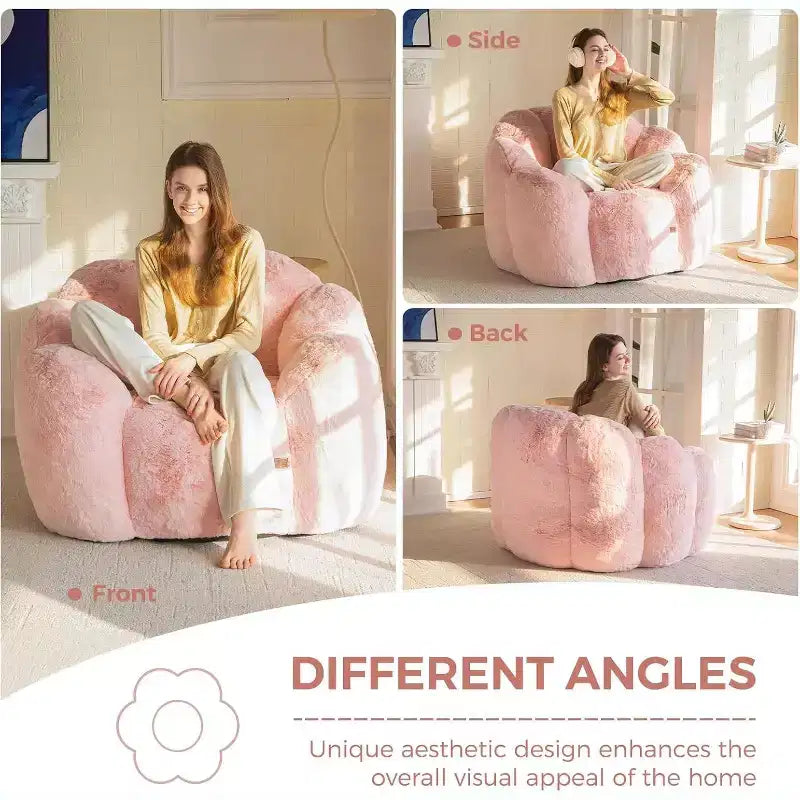 Pouf pour adulte – canapé poire avec anneau de traction facile à déplacer sans installation, convient à divers environnements.