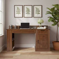Bureau de 55" avec armoire de rangement, station de charge, bureau d'ordinateur avec support d'écran, tiroir à clavier, panneau perforé, bureau d'écriture pour l'étude et le bureau