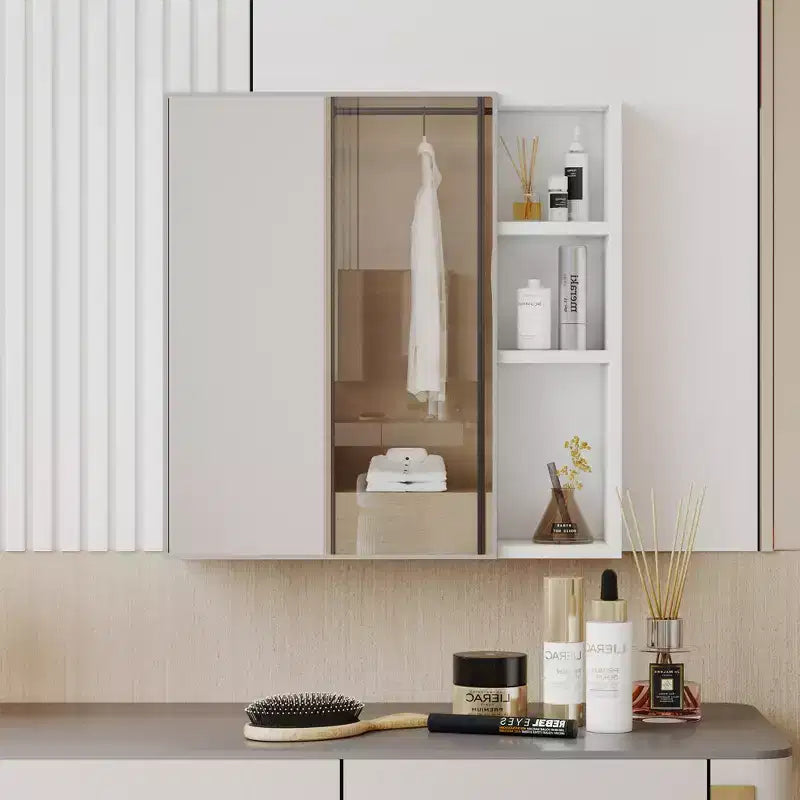 Mirror Cabinet, Bathroom Mirror, Wall-Mounted Freestanding for Storage and Space Saving