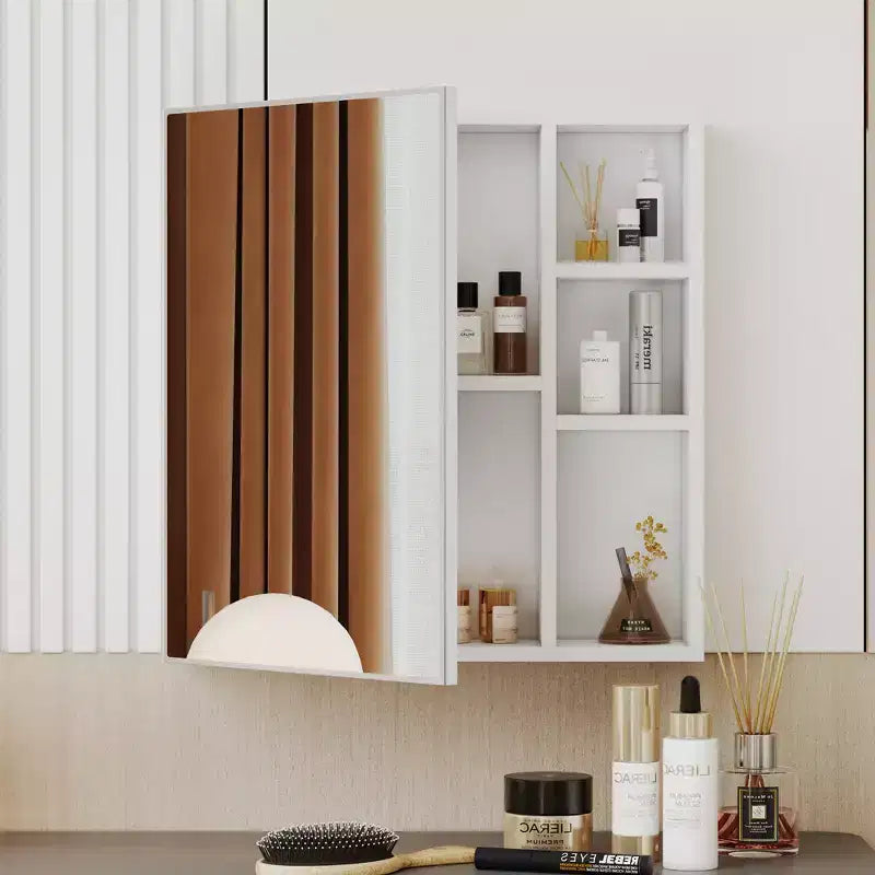 Armoire de toilette, Miroir de salle de bain, Mural autoportant pour le rangement et le gain de place
