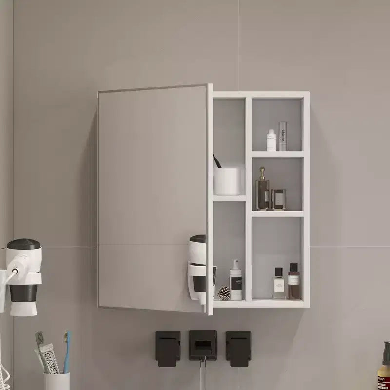 Armoire de toilette, Miroir de salle de bain, Mural autoportant pour le rangement et le gain de place