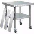 Stainless Steel Table for Prep & Work with Caster Wheels ,Metal Commercial Kitchen Heavy Duty Table with Adjustable Under Shelf for Restaurant
