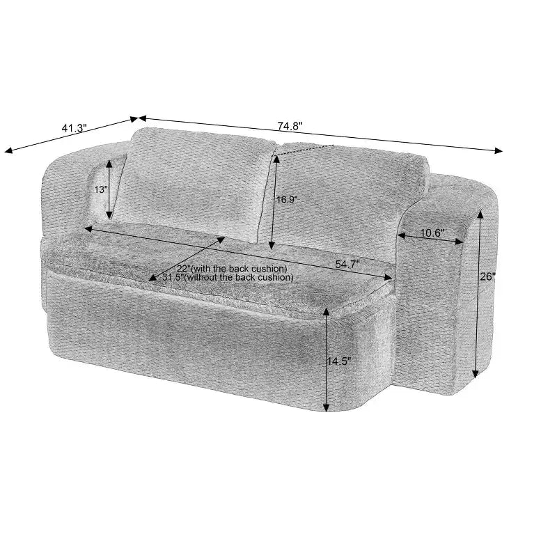 Canapé-lit convertible 74,8, canapé pliant 2 en 1 avec coussin et couverture, canapé-lit pour salon, chambre et appartement, aucun assemblage requis