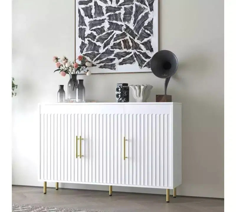 3-Door Large Sideboard Cabinet, 55.12 Modern Buffet Cabinet with Storage, Multifunctional Sideboard Console Table for Dining Room, Entryway