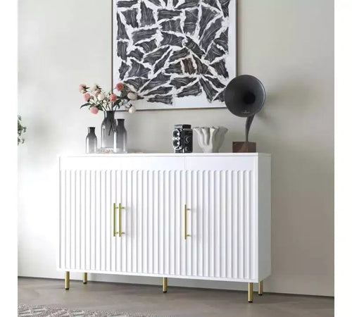 3-Door Large Sideboard Cabinet, 55.12 Modern Buffet Cabinet with Storage, Multifunctional Sideboard Console Table for Dining Room, Entryway