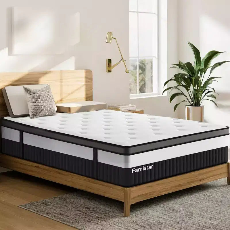 14 King Mattress in a Box, Memory Foam Mattress with High Quilted Hybrid of Comfort Foam and Pocket Spring, CertiPUR-US Certified