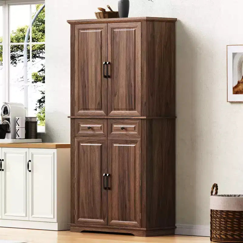sumyeg 71 Kitchen Pantry Cabinet with Pull-Out Organizers, 6 Door Shelves & Drawers