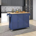 sumyeg Rolling Kitchen Island with Solid Wood Top, Drop Leaf Bar, Locking Wheels, Storage Cabinet, Spice Rack, Towel Rack and Drawer, 52.7inch