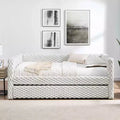 MAYEERTY Twin Size Bed Upholstered Sofa Bed Plaid Couduroy Fabric for Bedroom Beige