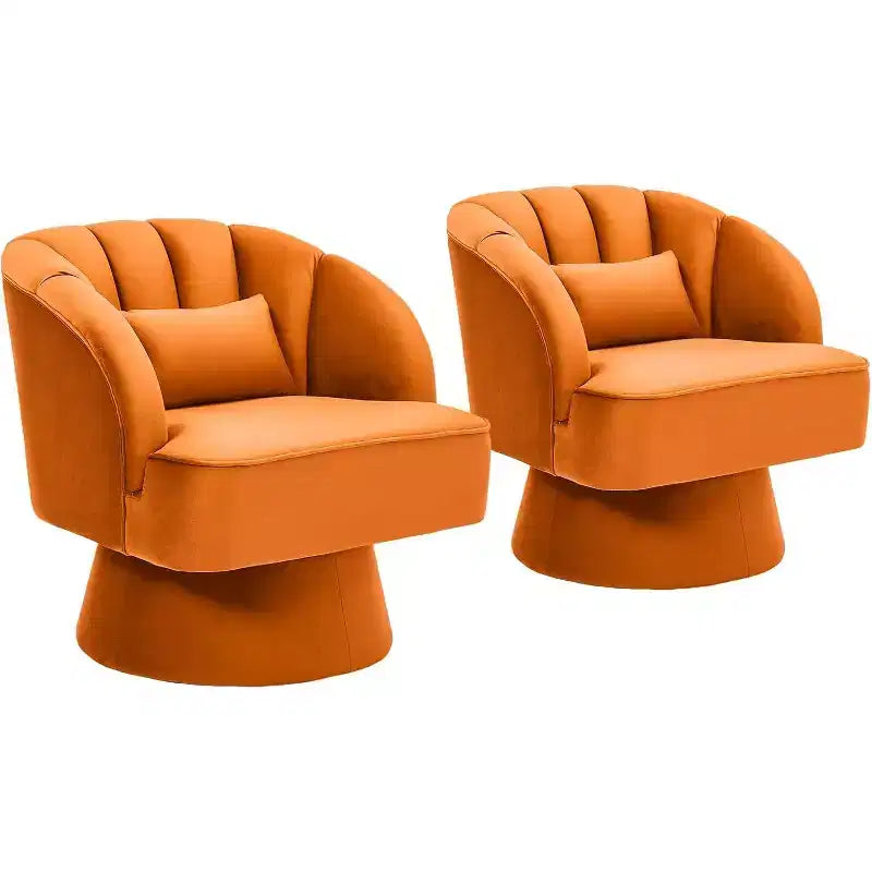 Fauteuil d'appoint pivotant à 360° ultra-moelleux, fauteuil de salon tonneau façon nuage avec revêtement en velours côtelé pour salon et chambre