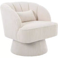 Ultra-Plush 360 Swivel Accent Chair, Cloud-Like Barrel Lounge Chair with Corduroy Upholstery for Living Room and Bedroom