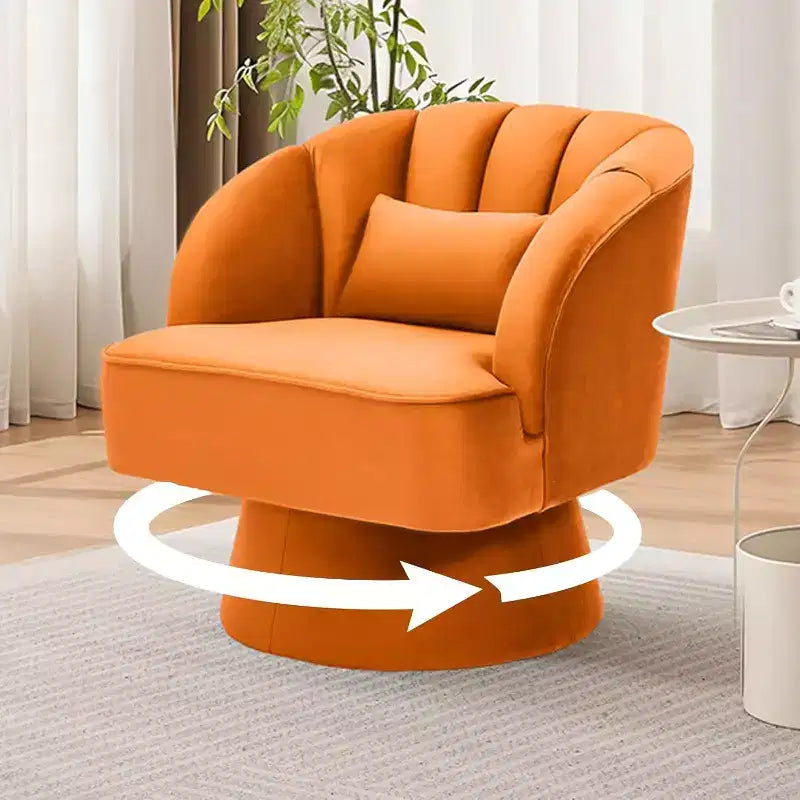 Fauteuil d'appoint pivotant à 360° ultra-moelleux, fauteuil de salon tonneau façon nuage avec revêtement en velours côtelé pour salon et chambre