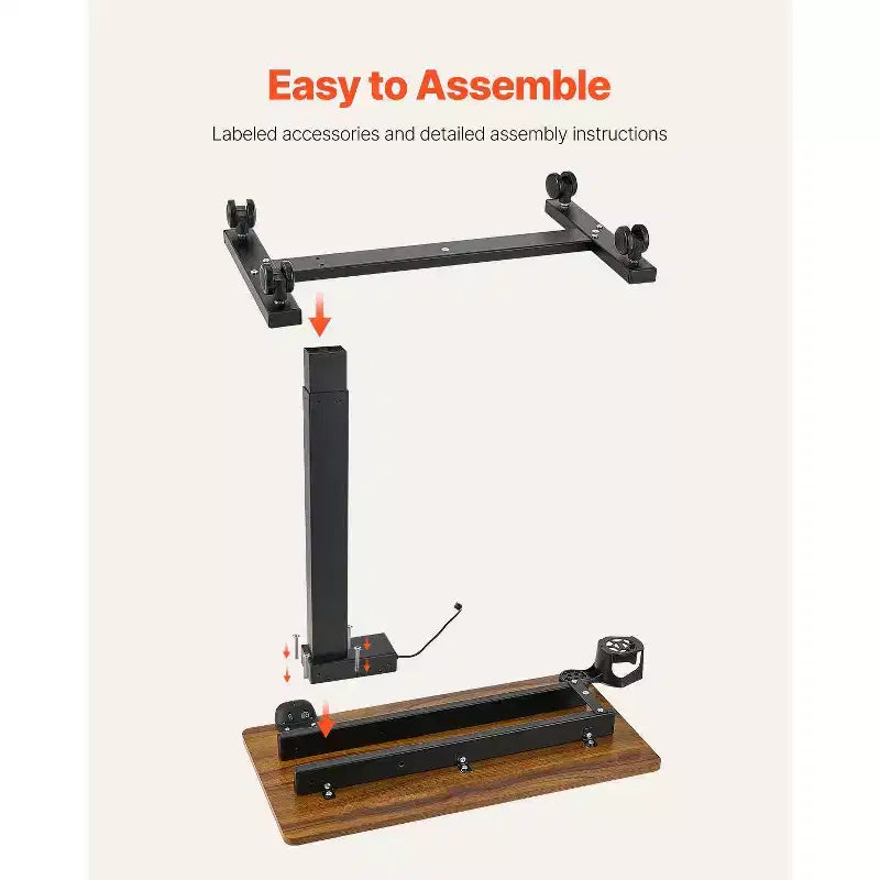 Table de lit électrique réglable en hauteur avec roulettes, bureau d'ordinateur portable roulant avec plateau inclinable et porte-gobelet pour bureau à domicile et étude