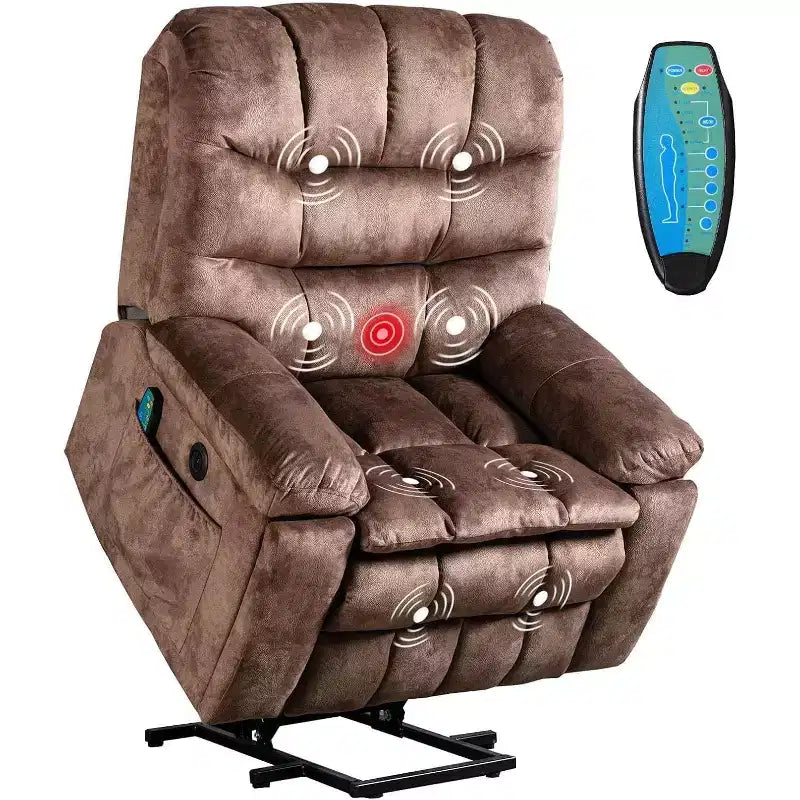 BALHAM TRADE-Power Lift Recliner Chair with Massage and Heat for Elderly Heavy Duty Safety Reclining Wider Seat