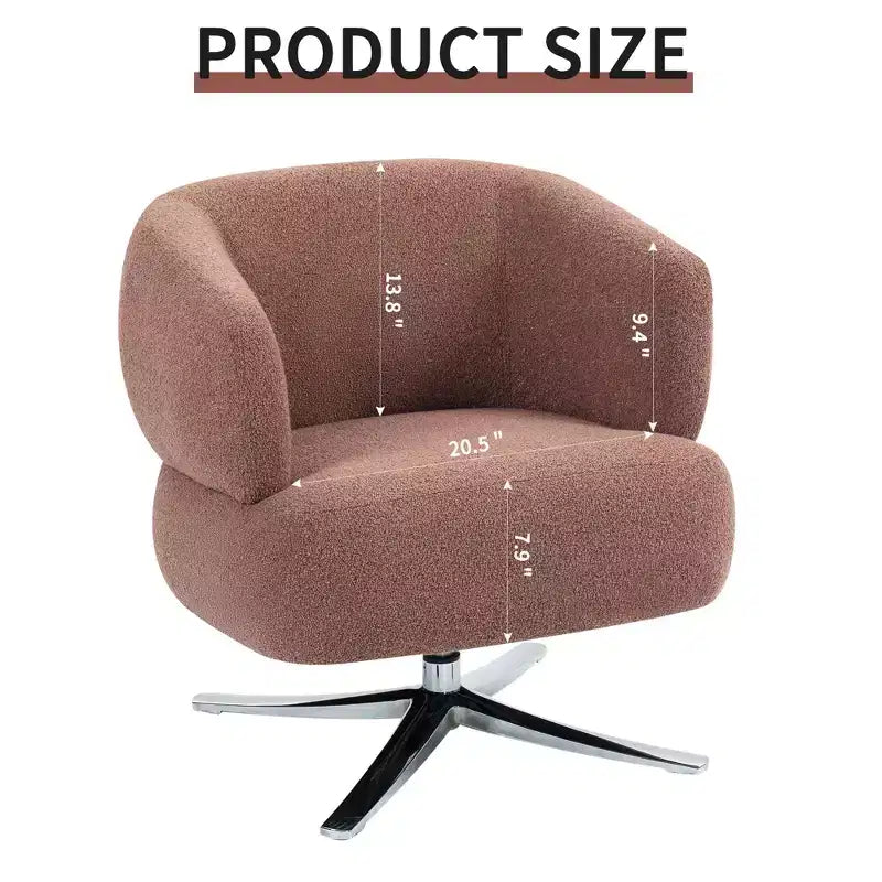 Fauteuil câlin moderne avec accoudoir et dossier incurvés, chaise pivotante rembourrée avec pieds en acier, fauteuil de loisirs pour salon, chambre à coucher