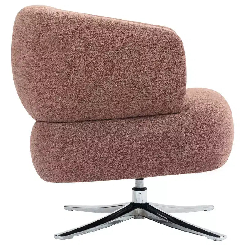 Fauteuil câlin moderne avec accoudoir et dossier incurvés, chaise pivotante rembourrée avec pieds en acier, fauteuil de loisirs pour salon, chambre à coucher