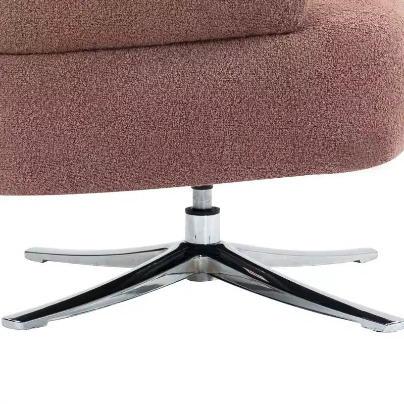 Fauteuil câlin moderne avec accoudoir et dossier incurvés, chaise pivotante rembourrée avec pieds en acier, fauteuil de loisirs pour salon, chambre à coucher
