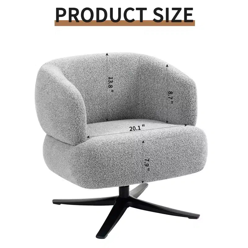 Fauteuil câlin moderne avec accoudoir et dossier incurvés, chaise pivotante rembourrée avec pieds en acier, fauteuil de loisirs pour salon, chambre à coucher