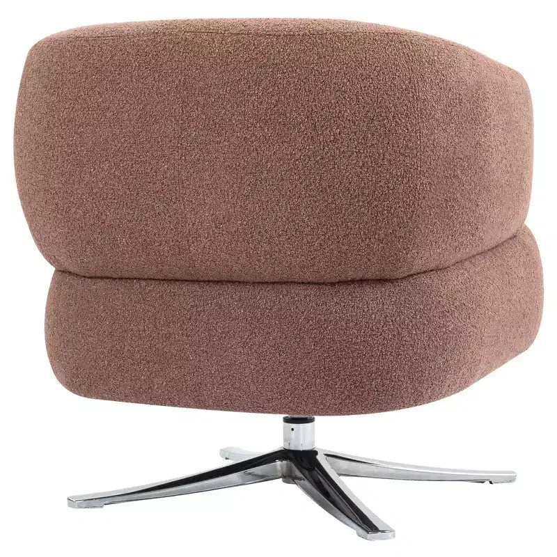 Fauteuil câlin moderne avec accoudoir et dossier incurvés, chaise pivotante rembourrée avec pieds en acier, fauteuil de loisirs pour salon, chambre à coucher