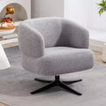 TUYOHW Modern Cuddle Accent Chair with Curved Arm & Backrest Upholstered Swivel Chair with Steel Leg Leisure Chairs for Living Room, Bedroom