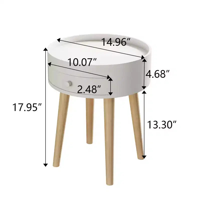 Table de chevet 18H avec tiroir de rangement et chêne