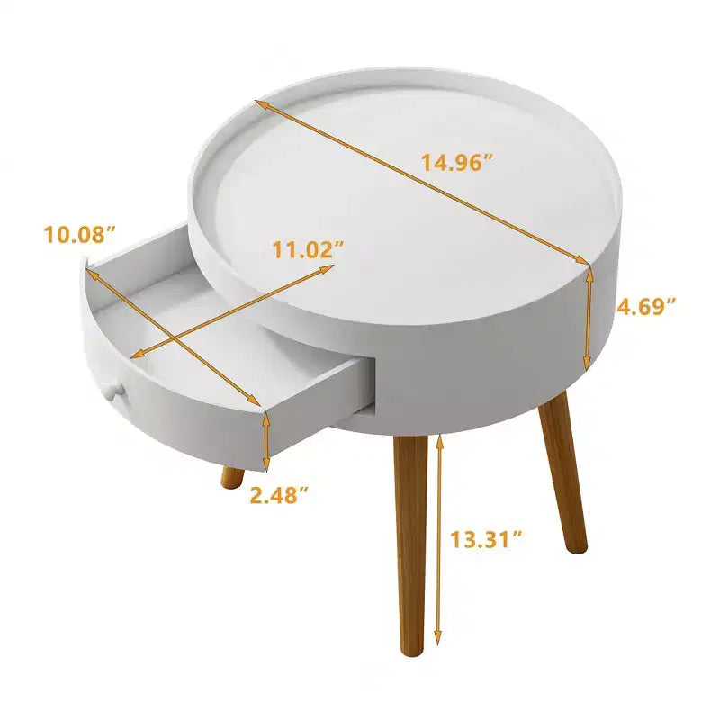 Table de chevet 18H avec tiroir de rangement et chêne