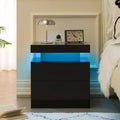 MAYEERTY Nightstand Bedside Table with 2 Drawers Modern End Side for Bedroom Black