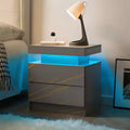 MAYEERTY Nightstand Bedside Table with 2 Drawers Modern End Side for Bedroom Gray Gold